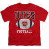 University of Utah Football Ball Kids T Shirt for Youth Boys and Girls