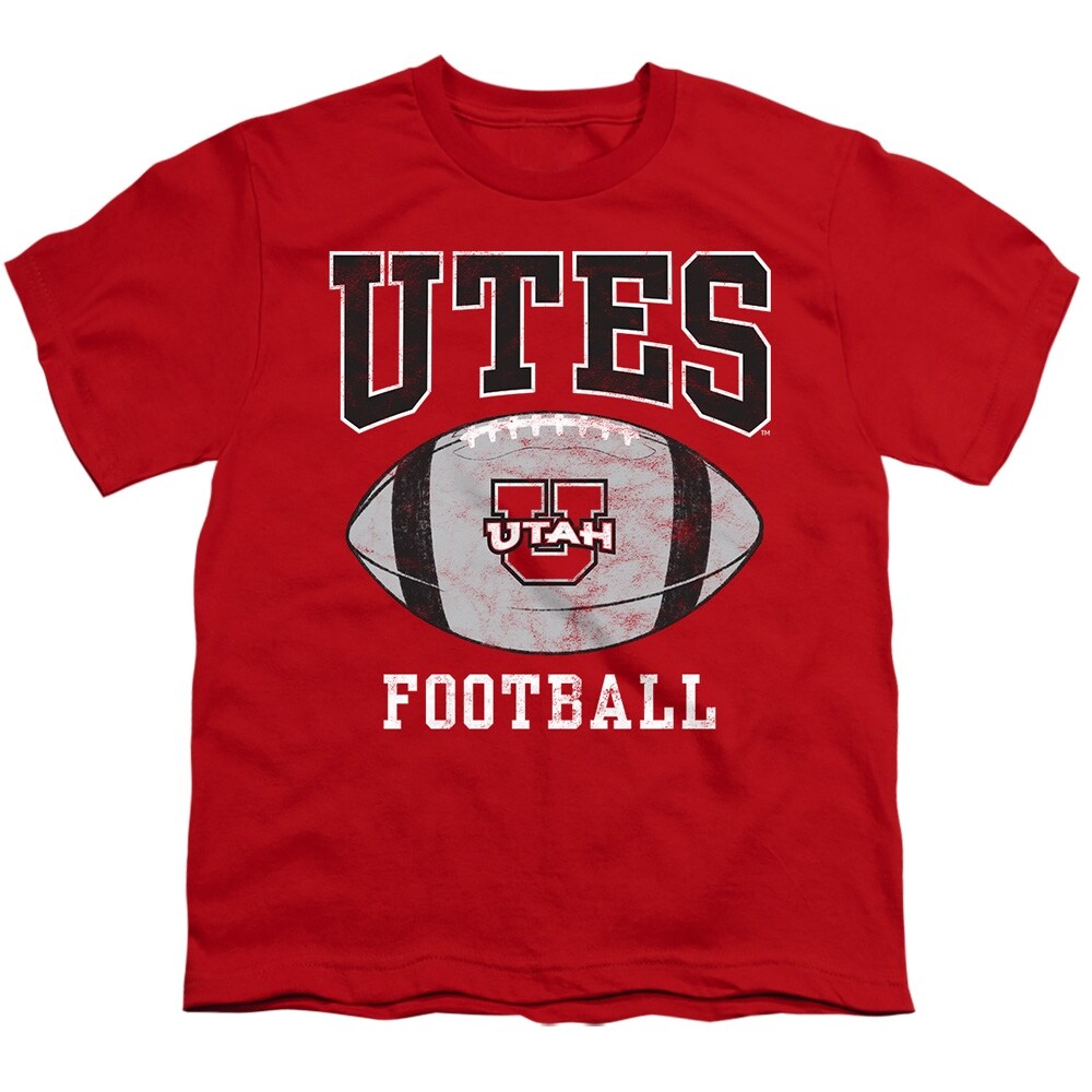 University of Utah Football Ball Kids T Shirt for Youth Boys and Girls