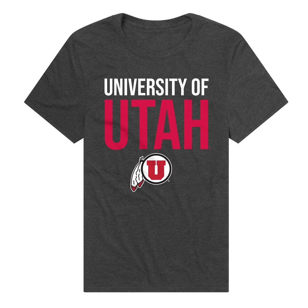 University of Utah Stacked Unisex Adult Heathered Premium T Shirt