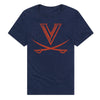 University of Virginia Simple Distressed Logo Unisex Adult Heathered Premium T Shirt