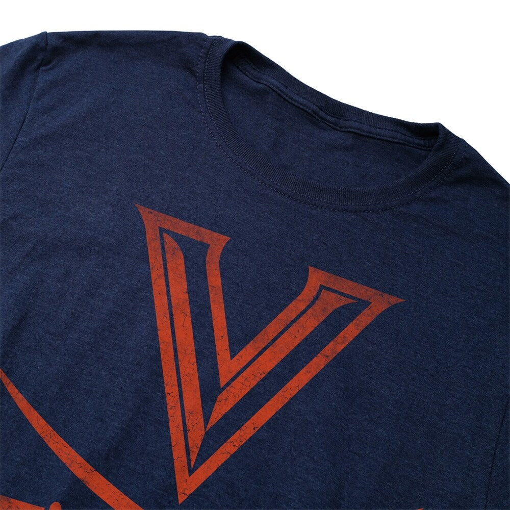 University of Virginia Simple Distressed Logo Unisex Adult Heathered Premium T Shirt