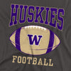 University of Washington Football Ball Kids T Shirt for Youth Boys and Girls