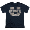 Utah State University Distressed Primary Kids T Shirt for Youth Boys and Girls