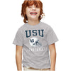 Utah State University Football Helmet Kids T Shirt for Youth Boys and Girls