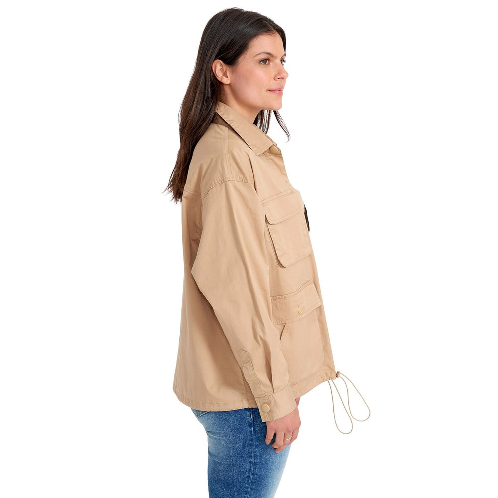 Utility Cargo Shirt Jacket in Khaki