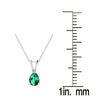 V3 Jewelry 0.60ct Sterling Silver Emerald Daily Wear Solitaire Pendant