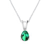 V3 Jewelry 0.60ct Sterling Silver Emerald Daily Wear Solitaire Pendant