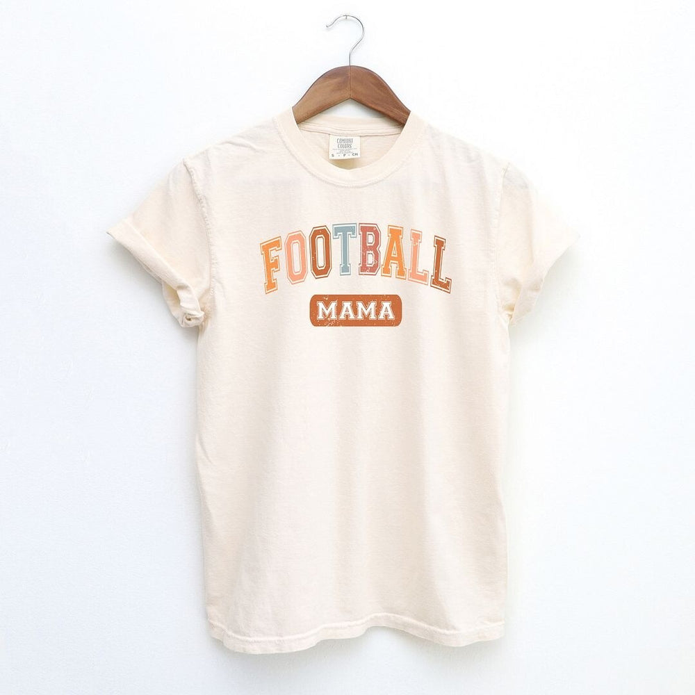 Varsity Football Mama Garment Dyed Tee