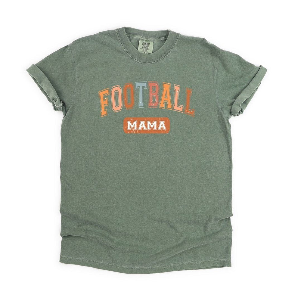 Varsity Football Mama Garment Dyed Tee