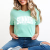 Varsity Summer Vibes Cursive Short Sleeve Crewnneck Tee