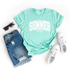 Varsity Summer Vibes Cursive Short Sleeve Crewnneck Tee