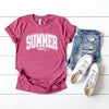 Varsity Summer Vibes Cursive Short Sleeve Crewnneck Tee