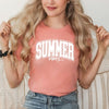 Varsity Summer Vibes Cursive Short Sleeve Crewnneck Tee