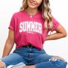 Varsity Summer Vibes Cursive Short Sleeve Crewnneck Tee