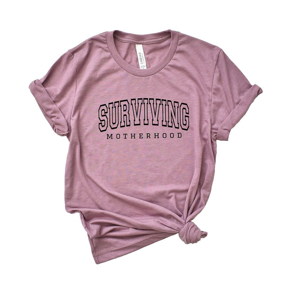 Varsity Surviving Motherhood Short Sleeve Crewnneck Tee