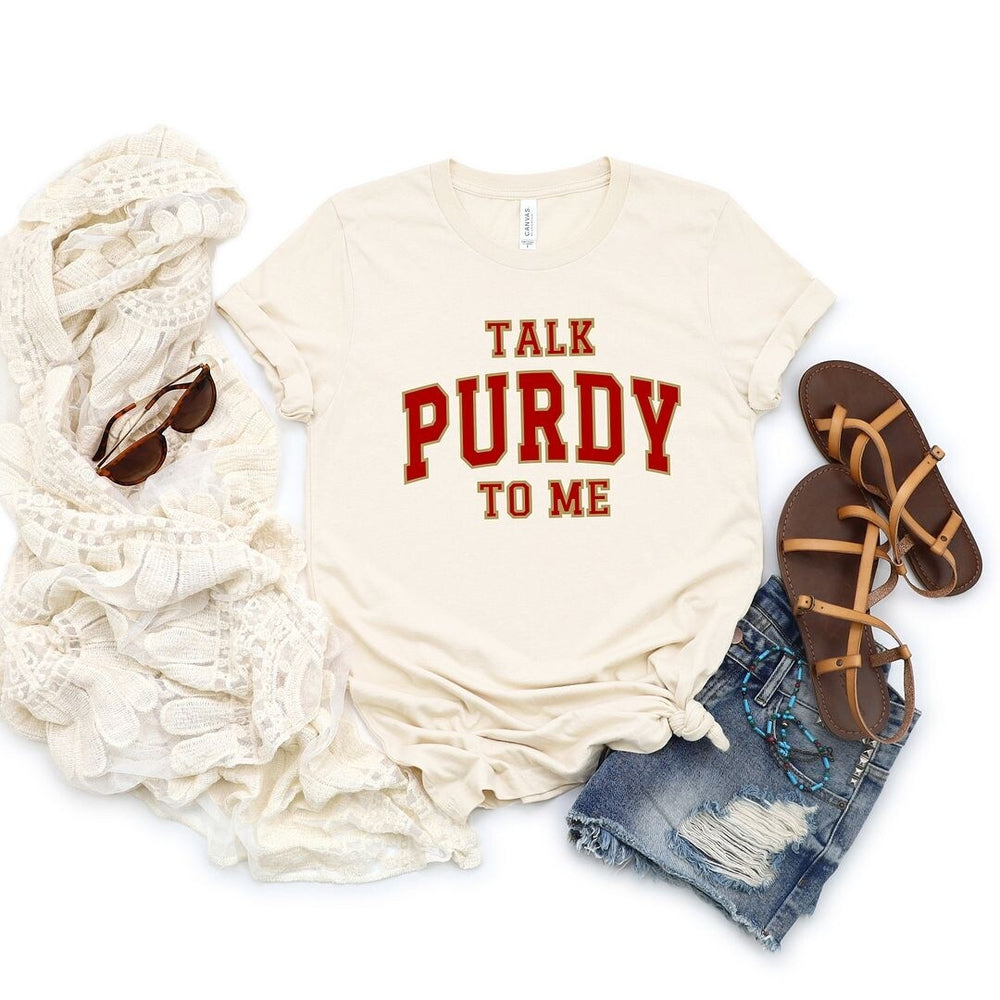 Varsity Talk Purdy To Me Short Sleeve Crewnneck Tee