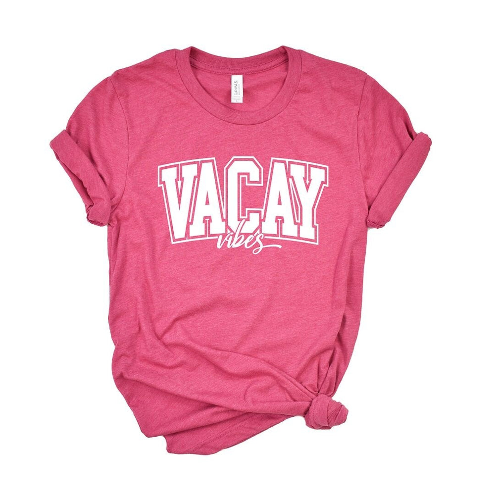 Varsity Vacay Vibes Short Sleeve Crewnneck Tee