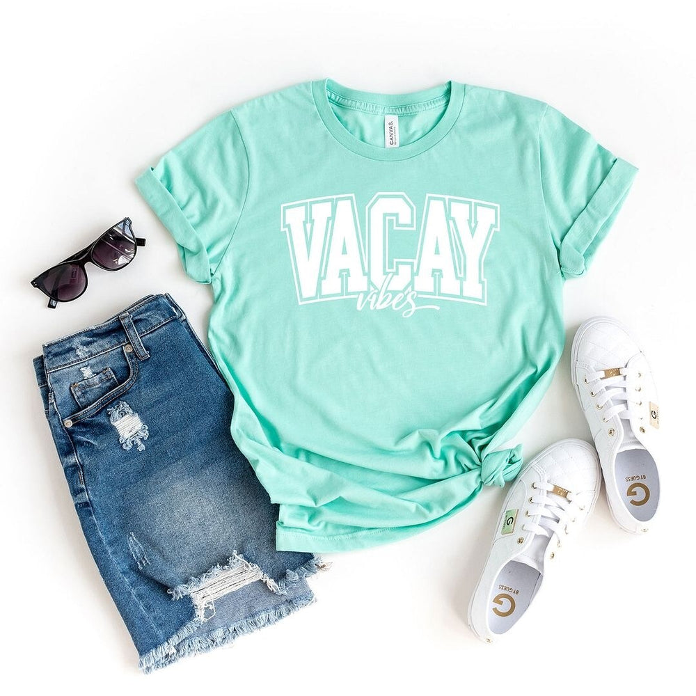 Varsity Vacay Vibes Short Sleeve Crewnneck Tee