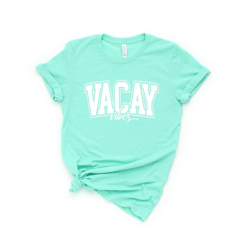 Varsity Vacay Vibes Short Sleeve Crewnneck Tee