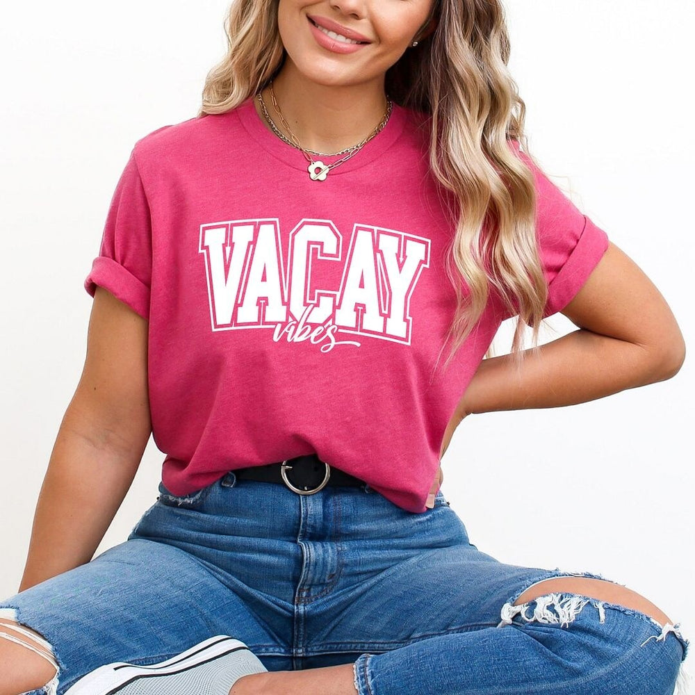 Varsity Vacay Vibes Short Sleeve Crewnneck Tee