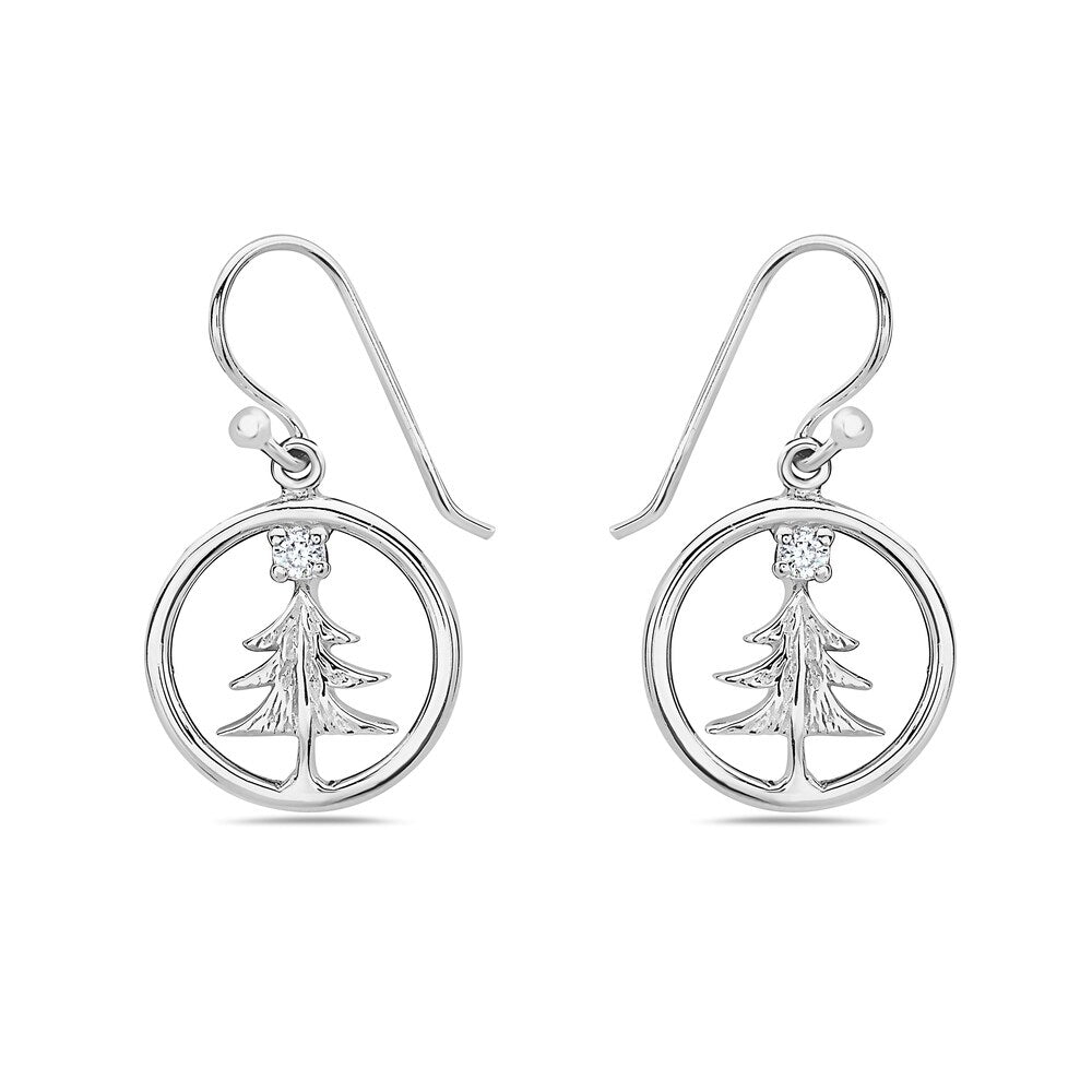 Vera & Co Sterling Silver Christmas Three CZ Round Earring