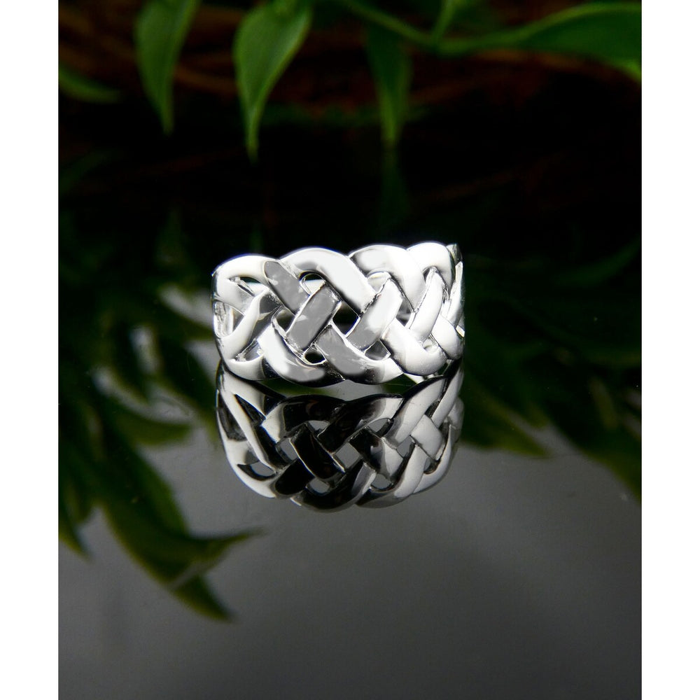 Vera & Co. Sterling Silver Basketweave Line Plain Ring