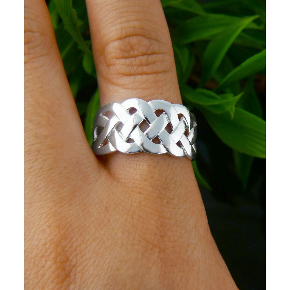 Vera & Co. Sterling Silver Basketweave Line Plain Ring