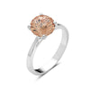 Vera & Co. Sterling Silver Champagne Color CZ Speical Cut Solitaire Ring