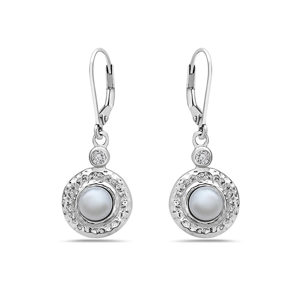 Vera & Co. Sterling Silver Freshwater Pearl Round Drop Leverback Earring