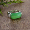 Vera & Co. Sterling Silver Green Jade Bridge Ring