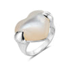 Vera & Co. Sterling Silver Heart Shape Mother of Pearl Ring