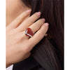 Vera & Co. Sterling Silver Heart Shaped Red Carnelian Ring