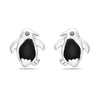 Vera & Co. Sterling Silver Penquin Stud with Inlay Black Onyx Stone