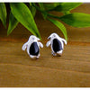 Vera & Co. Sterling Silver Penquin Stud with Inlay Black Onyx Stone