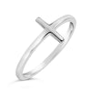 Vera & Co. Sterling Silver Plain Sideway Cross Ring