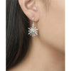 Vera & Co. Sterling Silver Snowflake with Blue Topaz Color CZ Earring