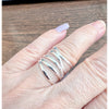 Vera & Co. Sterling silver 5 Lines Wavy Line Ring