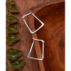 Vera & Co.Sterling Silver Rectangular Shape Hoop Earring - White