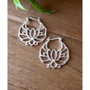 Vera & Co., Sterling Silver Lotus Flower Latch Earring - White