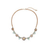 Vintage Goldtone Green Crystal Necklace - White