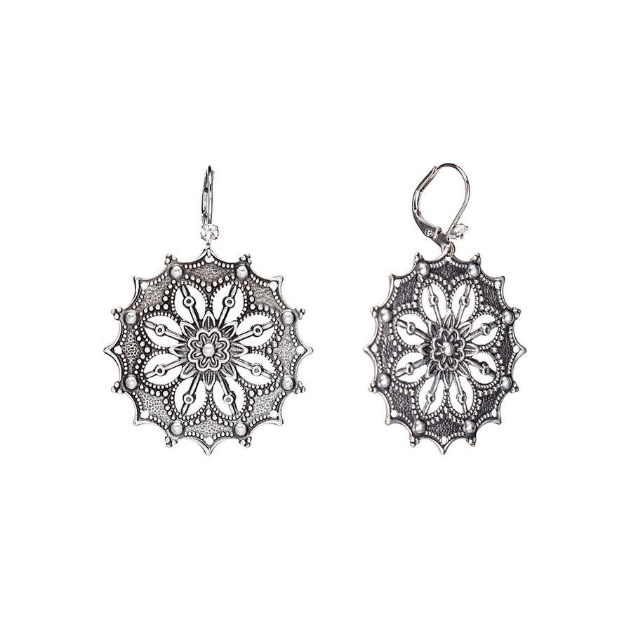 Vintage Star Burst Silvertone Earrings