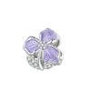 Violet Cubic Zirconia & Sterling Silver Flower Charm