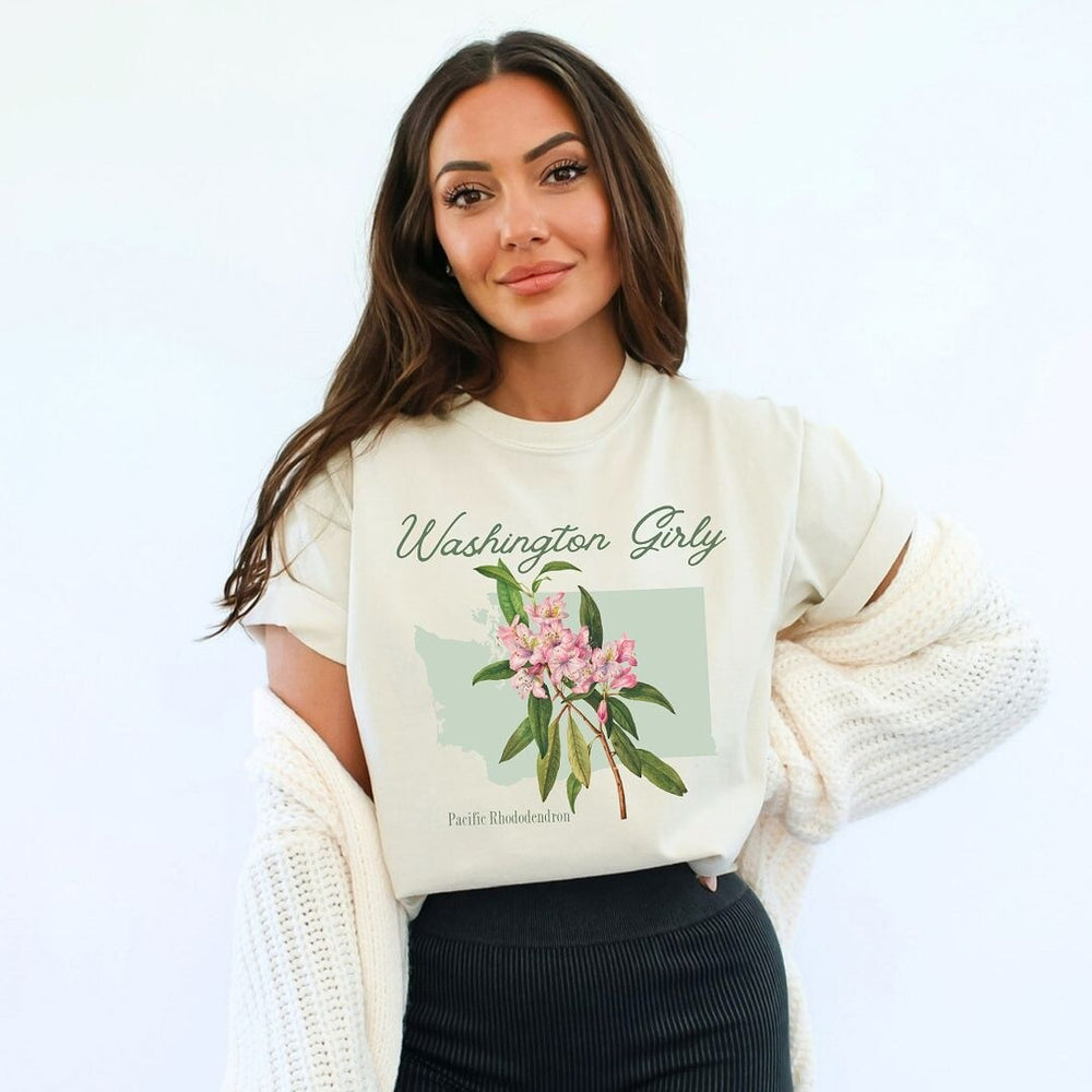 Washington Girly Flower Garment Dyed Tee