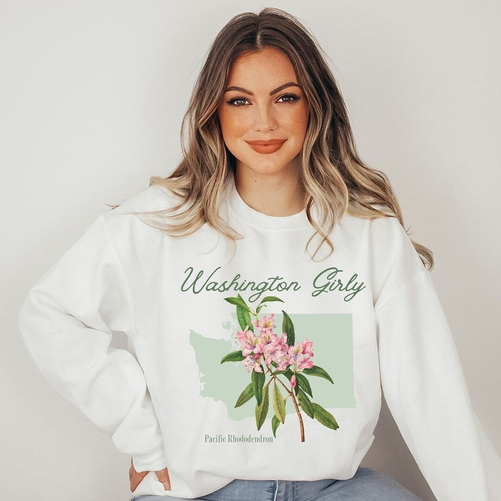 Washington Girly Flower Graphic Sweatshirt