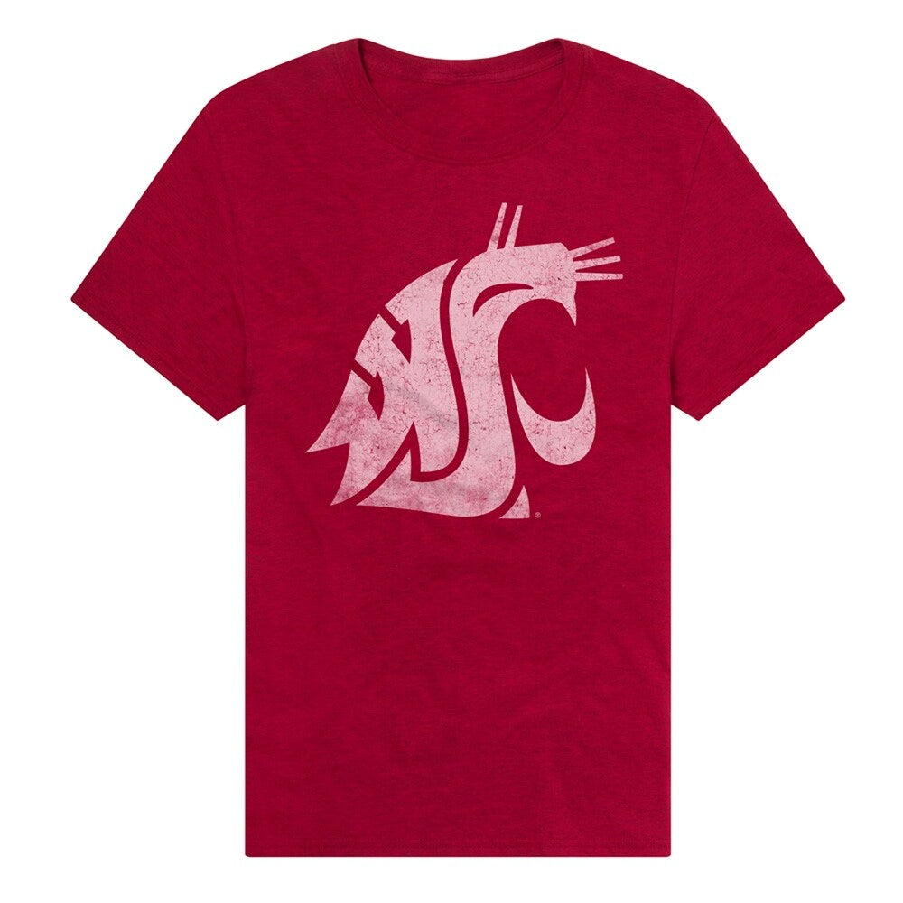 Washington State University Simple Distressed Logo Unisex Adult Heathered Premium T Shirt