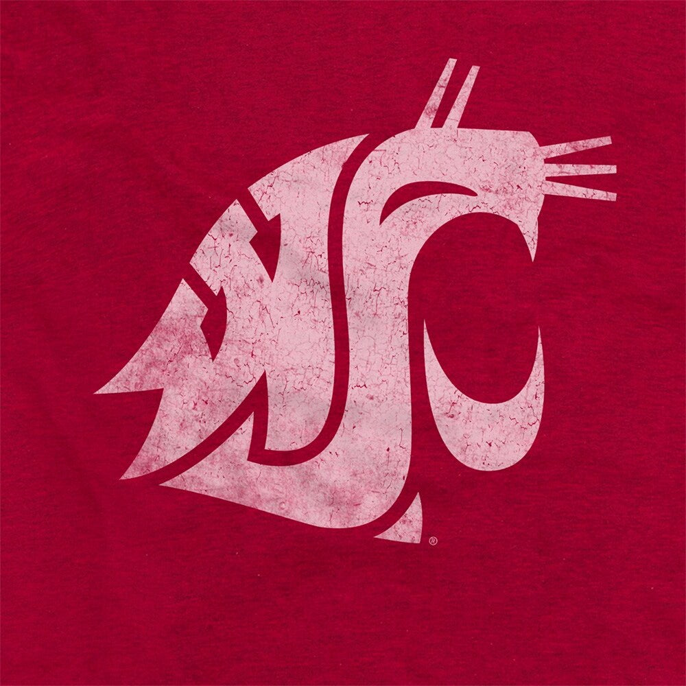 Washington State University Simple Distressed Logo Unisex Adult Heathered Premium T Shirt