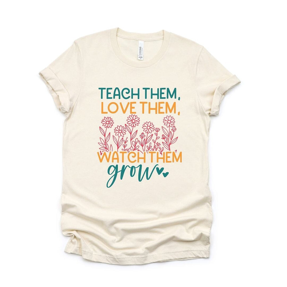 Watch Them Grow Flower Garden Short Sleeve Crewnneck Tee