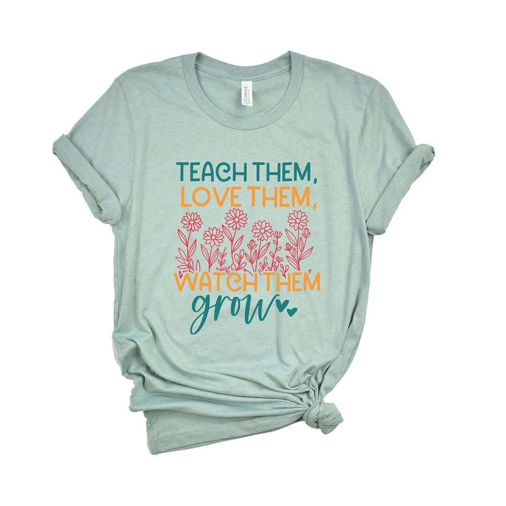 Watch Them Grow Flower Garden Short Sleeve Crewnneck Tee