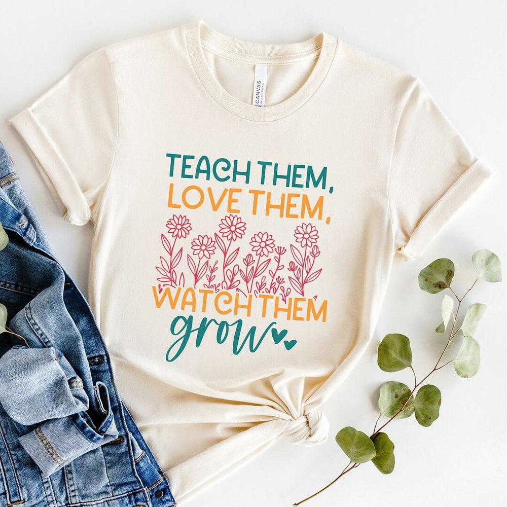 Watch Them Grow Flower Garden Short Sleeve Crewnneck Tee