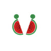 Watermelon Beaded Drop Earrings